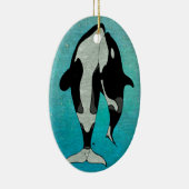 Orca Blue Keramisch Ornament (Rechts)