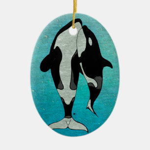 Orca Blue Keramisch Ornament