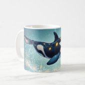 Orca Cartoon Stijl levendig Kleurrijk Cute Koffiemok (Voorkant links)