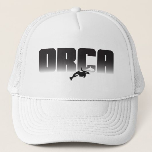 ORCA Cool Black en White Typographic Design Trucker Pet (Voorkant)