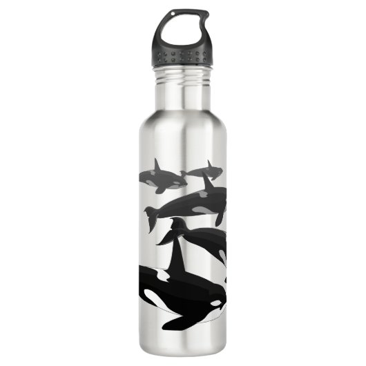 Orca Custom Killer Whale Art-flessen Waterfles (Voorkant)