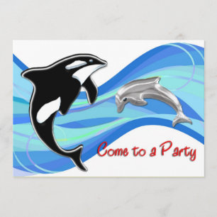 Orca en Dolphin in the Waves Kaart