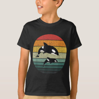 Orca Family  Retro Art, Killer Whale Family T-shirt