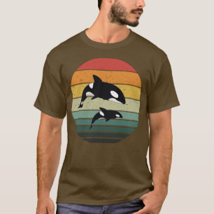 Orca Family Retro Art, Killer Whale Family T-shirt