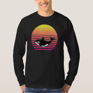 Orca Family Retro Art Killer Whale Family T-shirt
