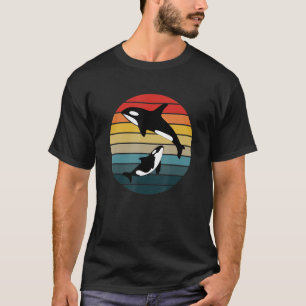 Orca Family Retro Killer Whale Family T-shirt