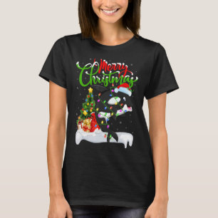Orca Fish Lover Xmas Decorations Santa Orca Christ T-shirt