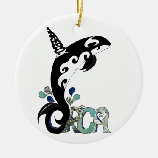 Orca Freedom Art Keramisch Ornament (Voorkant)
