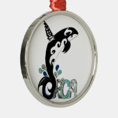 Orca Freedom Art Metalen Ornament (Rechts)