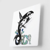 Orca Freedom Art Vierkante Klok (Hoek)