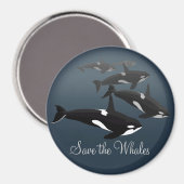 Orca Fridge Magnet Custom Killer Whale Art Magnet Magneet (Voorkant / Achterkant)