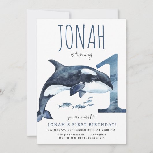 Orca Invitation d'anniversaire (Devant)