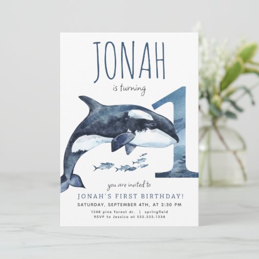 Orca Invitation d'anniversaire (Debout devant)