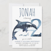 Orca Invitation pour le deuxième anniversaire (Devant)