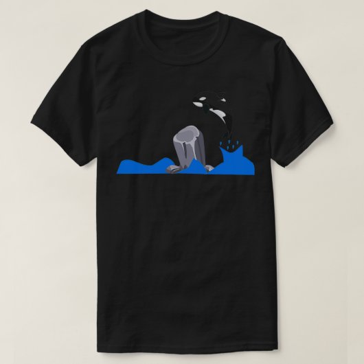 Orca Jumping over een rockvulwalvis T-shirt (Design voorkant)