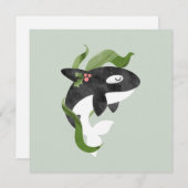 Orca Kerstfeestdag Kaart (Voorkant / Achterkant)