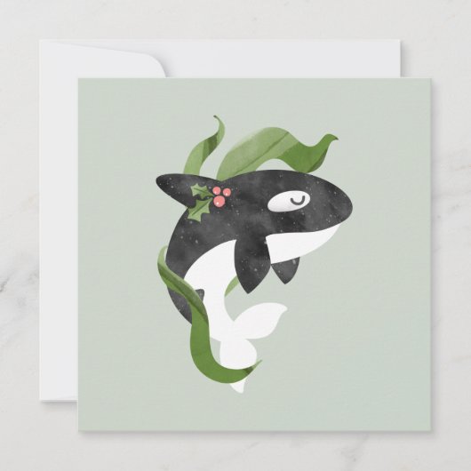 Orca Kerstfeestdag Kaart (Voorkant)