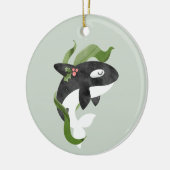 Orca kerstversiering keramisch ornament (Links)