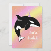 Orca Killer Whale Anniversaire Invitation (Dos)