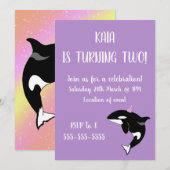 Orca Killer Whale Anniversaire Invitation (Devant / Derrière)