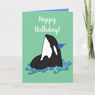  orca Killer Whale Birthday Kaart
