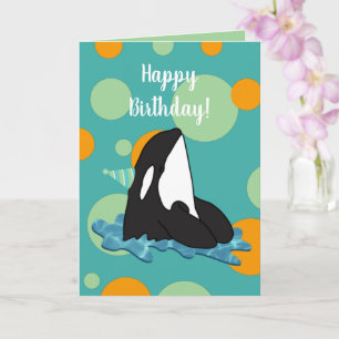 orca Killer Whale Birthday Kaart