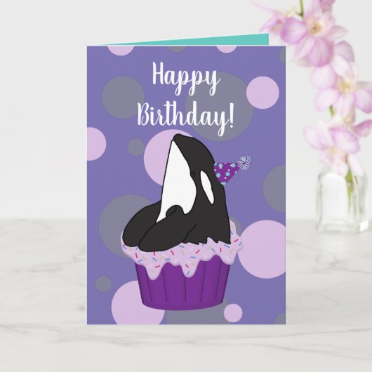  Orca Killer Whale Birthday Kaart (Orchidee)
