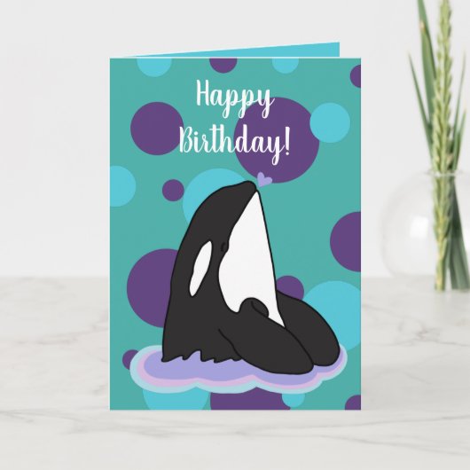  orca Killer Whale Birthday Kaart (Voorkant)