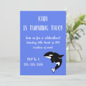Orca Killer Whale Birthday Kaart (Staand voorkant)
