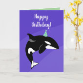  orca Killer Whale Birthday Kaart (Gele Bloem)