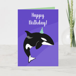  orca Killer Whale Birthday Kaart