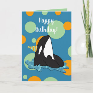 orca Killer Whale Birthday Kaart