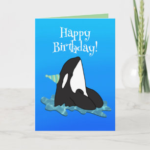  orca Killer Whale Birthday Kaart