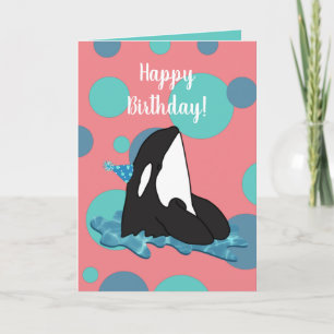  orca Killer Whale Birthday Kaart