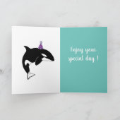 orca Killer Whale Birthday Kaart (Binnen)