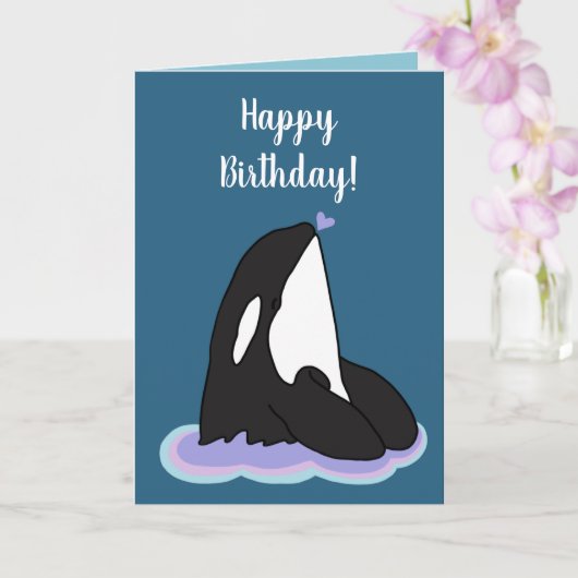  orca Killer Whale Birthday Kaart (Orchidee)