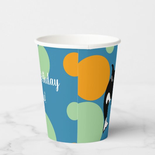 Orca Killer Whale Birthday Papieren Bekers (Rechts)