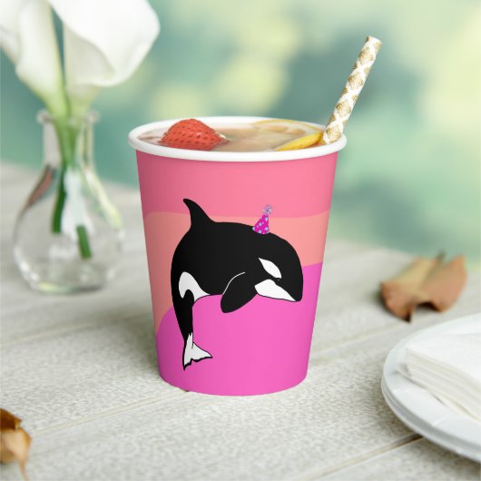 orca Killer Whale Birthday Papieren Bekers (Insitu)
