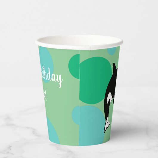  orca Killer Whale Birthday Papieren Bekers (Rechts)