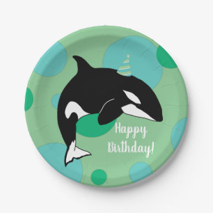 orca Killer Whale Birthday Papieren Bordje