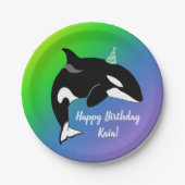 Orca Killer Whale Birthday Papieren Bordje (Voorkant)