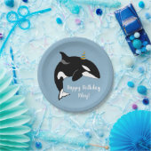 orca Killer Whale Birthday Papieren Bordje (Feest)