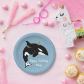 orca Killer Whale Birthday Papieren Bordje (Feest)