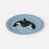 orca Killer Whale Birthday Papieren Bordje (Gekanteld)