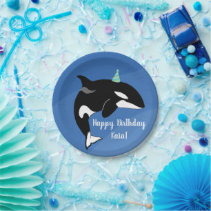 orca Killer Whale Birthday Papieren Bordje