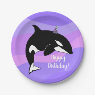 orca Killer Whale Birthday Papieren Bordje