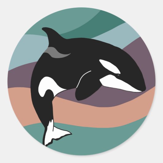  orca Killer Whale Birthday Ronde Sticker (Voorkant)