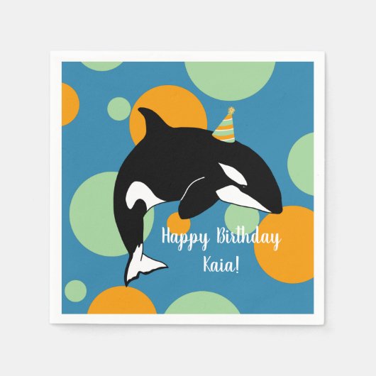 Orca Killer Whale Birthday Servet (Voorkant)