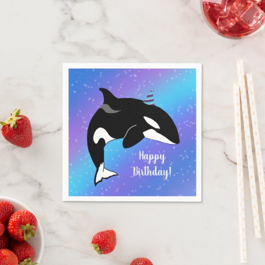 orca Killer Whale Birthday Servet (Insitu)