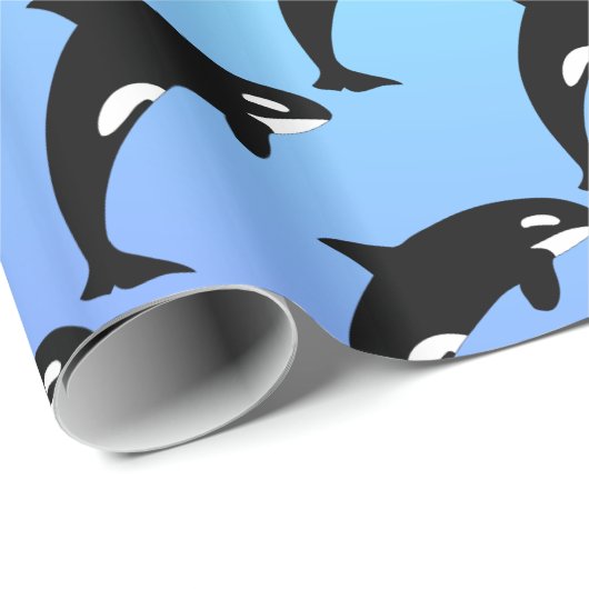 Orca Killer Whale Blue Cadeaupapier (Rol Hoek)